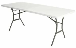 Folding Table Lifetime White Rectangular Steel Plastic 185 x 76 x 74 cm