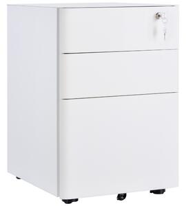 Vinsetto Fully Assembled 3 Drawer Steel Metal Filing Cabinet Lockable Rolling Vertical File Cabinet White