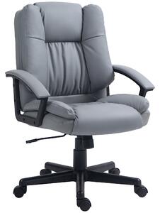 Vinsetto Leather Office Chair, Swivel Faux Leather Desk Chair with Height Adjustable & Smooth Rollers, Black Aosom UK
