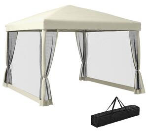 Outsunny 3x3m Pop Up Gazebo W/ Mesh Walls-Tan