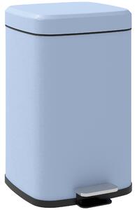 HOMCOM 20 Litre Pedal Bin, Fingerprint Proof Kitchen Bin with Soft-close Lid, Metal Rubbish Bin with Foot Pedal and Removable Inner Bucket, Light Blue