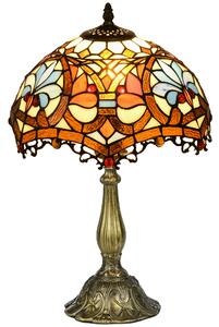 HOMCOM Stained Glass Table Lamp, Handcrafted Artisan Collectible, Suitable for Living Room and Bedside, Multi-Coloured, Ф31 x 48Hcm, Zinc Alloy