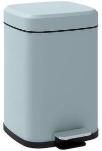 HOMCOM 12 Litre Pedal Bin, Fingerprint Proof Kitchen Bin with Soft-close Lid, Metal Rubbish Bin with Foot Pedal and Removable Inner Bucket, Light Green