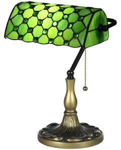 HOMCOM Stained Glass Bedroom Table Lamp, Handmade Antique Bedside Light for Bedroom, Living Room, Home, Nightstand, Green Aosom UK