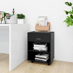 Rolling Cabinet Black 46x36x59 cm Engineered Wood