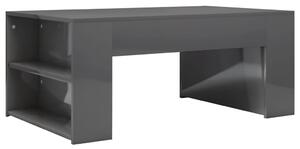 Coffee Table High Gloss Grey 100x60x42 cm Engineered Wood