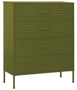 Chest of Drawers Olive Green 80x35x101.5 cm Steel
