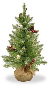 Glittery Gold Dunhill 2ft Christmas Tree In Burlap Bag | Roseland