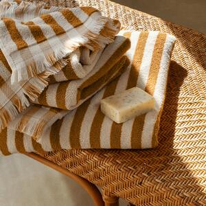 Russet Yellow Pembroke Stripe Cotton Towels | Bath Towel | Piglet in Bed