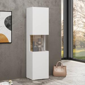 Azusa Wooden Display Cabinet With 1 Door In Matt White