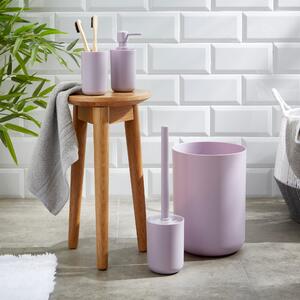 4 Piece Plastic Bathroom Accessories Set Lilac