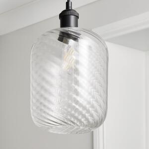 Elodie Ribbed Glass Easy Fit Pendant Shade Clear