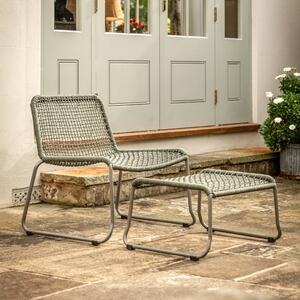 Lydden Lounge Chair with Footstool Green