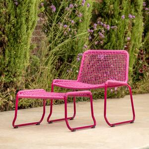 Lydden Lounge Chair with Footstool Pink