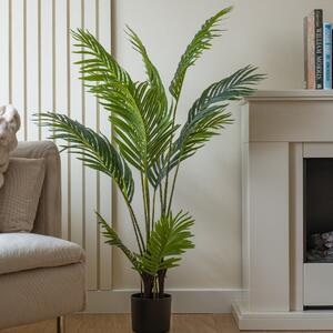 Artificial Real Touch Pearl Palm Tree in Black Plastic Plant Pot Green
