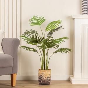 Artificial Palm Tree in Bamboo Plant Pot Green