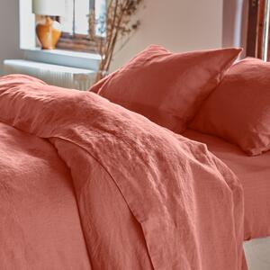 Burnt Orange 100% Linen Flat Sheet | King | Piglet in Bed