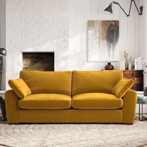 Madison Large 3 Seater Sofa House Velvet Amber Gold