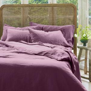 Raspberry Linen Blend Duvet Cover | Single | Piglet in Bed