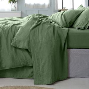 Elm Green Linen Blend Flat Sheet | Single | Piglet in Bed