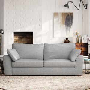 Madison Large 3 Seater Sofa Chunky Tonal Weave Silver