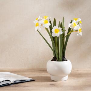 Artificial Daffodil Spray in Ceramic Plant Pot Yellow