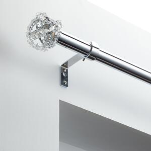 Cecilie Extendable Metal Curtain Pole with Rings Chrome