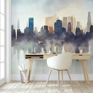 Abstract Cityscape Wall Mural