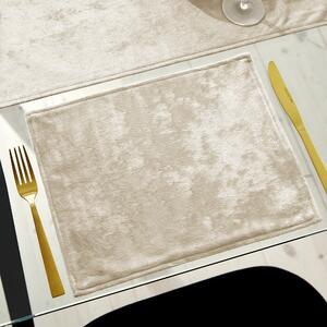 Set of 2 Crushed Velour Placemats Champagne