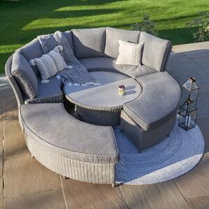 Bermuda Daybed Garden Dining Set with Ceramic Top Slate (Grey)