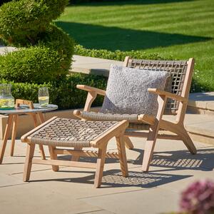 Sesto Garden Chair and Footstool Set Taupe