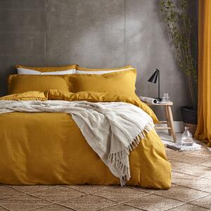 Cotton Linen Duvet Cover & Pillowcase Set Yellow