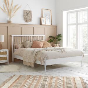 Spindle Wooden Bed White