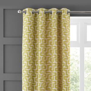 Sonora Chartreuse Eyelet Curtains Yellow/White