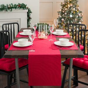 Recycled Ribbed Runner and Placemats Bundle Red