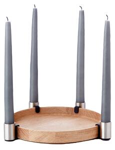 Applicata Luna candlestick Oak-steel