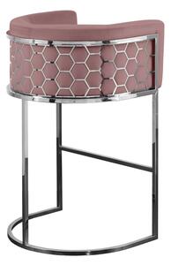 Alveare Counter Stool Silver - Blush Pink