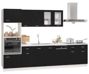 7 Piece Kitchen Cabinet Set Black Engineered Wood