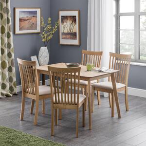 Boden Rectangular Dining Table with 4 Ibsen Chairs, Oak Veneer Brown