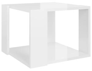 Coffee Table High Gloss White 40x40x30 cm Engineered Wood