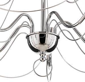 Retro chandelier, 5-bulb 75 cm, chrome