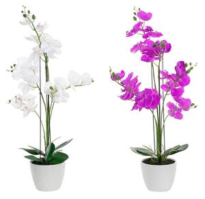 Decorative Flowers DKD Home Decor 44 x 27 x 77 cm Lilac White Green Orchid (2 Units)