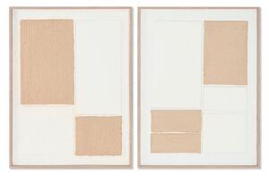 Painting Home ESPRIT White Natural Abstract Scandinavian 60 x 3 x 80 cm (2 Units)