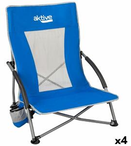 Beach Chair Aktive Blue 50 x 67 x 51 cm (4 Units)