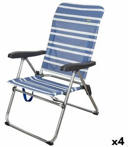 Beach Chair Aktive Mykonos Blue 47 x 93 x 63 cm (4 Units)