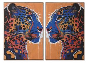 Painting Home ESPRIT Leopard Urban 80 x 4,5 x 120 cm (2 Units)