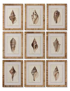 Painting Home ESPRIT Mediterranean Snail 30 x 2,5 x 40 cm (9Units)