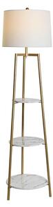 Floor Lamp DKD Home Decor Golden Metal Polyester White 50 W MDF Wood (41 x 41 x 156 cm)