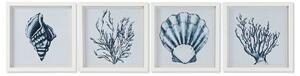Painting Home ESPRIT Blue White Mediterranean 35 x 2 x 35 cm (4 Units)
