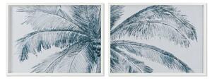 Painting Home ESPRIT Blue White Palms Mediterranean 80 x 2 x 60 cm (2 Units)